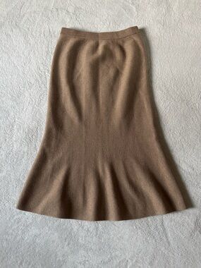 Classic Brown Mermaid Wool Knit Skirt